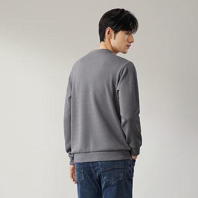 Septwolves Men's Geometric Jacquard Crew Neck Sweatshirt