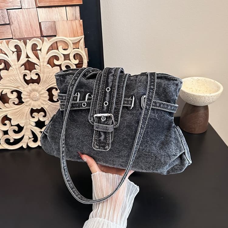 Retro gewaschene alte Denim Achseltasche Damen Umhängetasche
