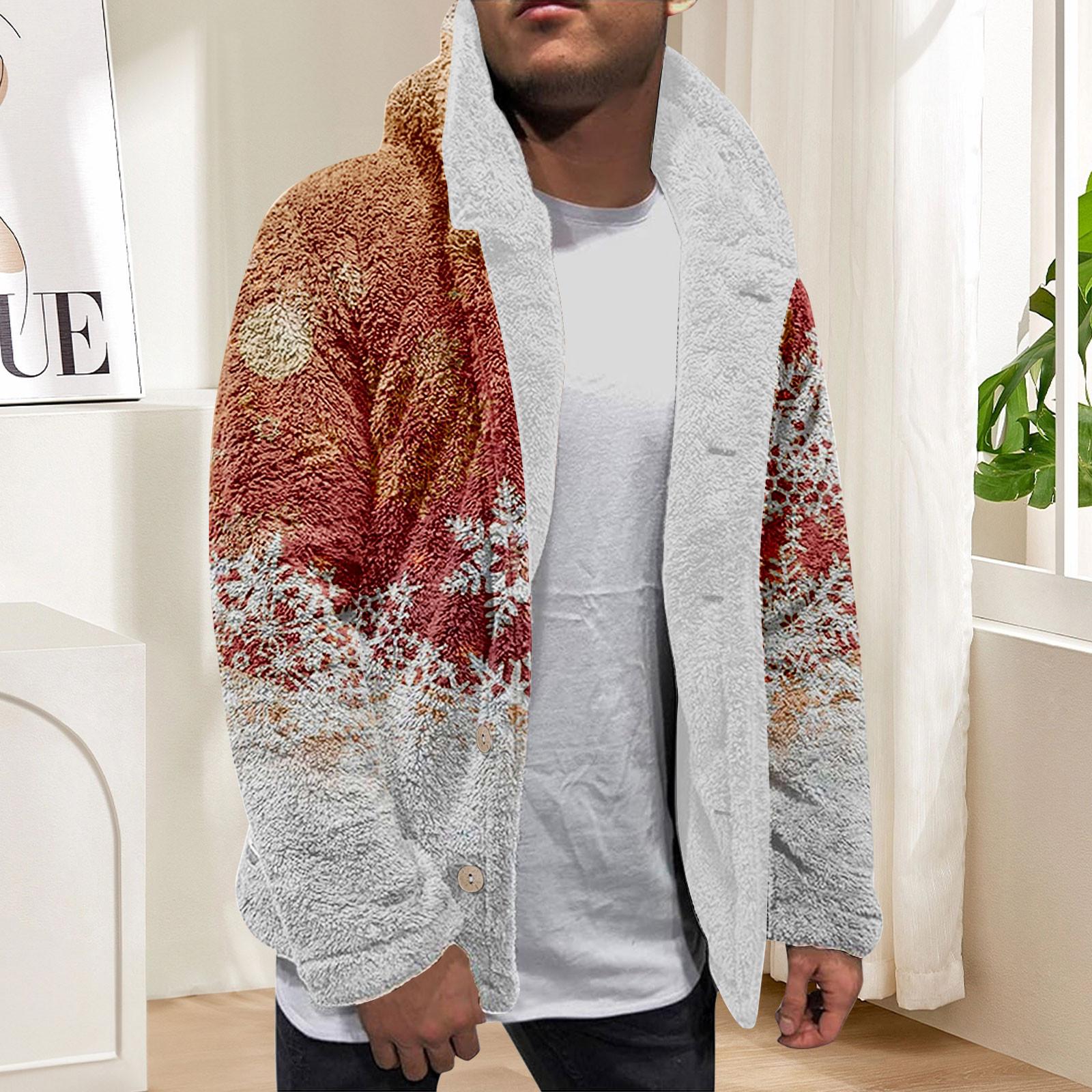 

Мужская зимняя флисовая толстовка с капюшоном на молнии с накладным карманом, повседневная куртка XL арбуз красный