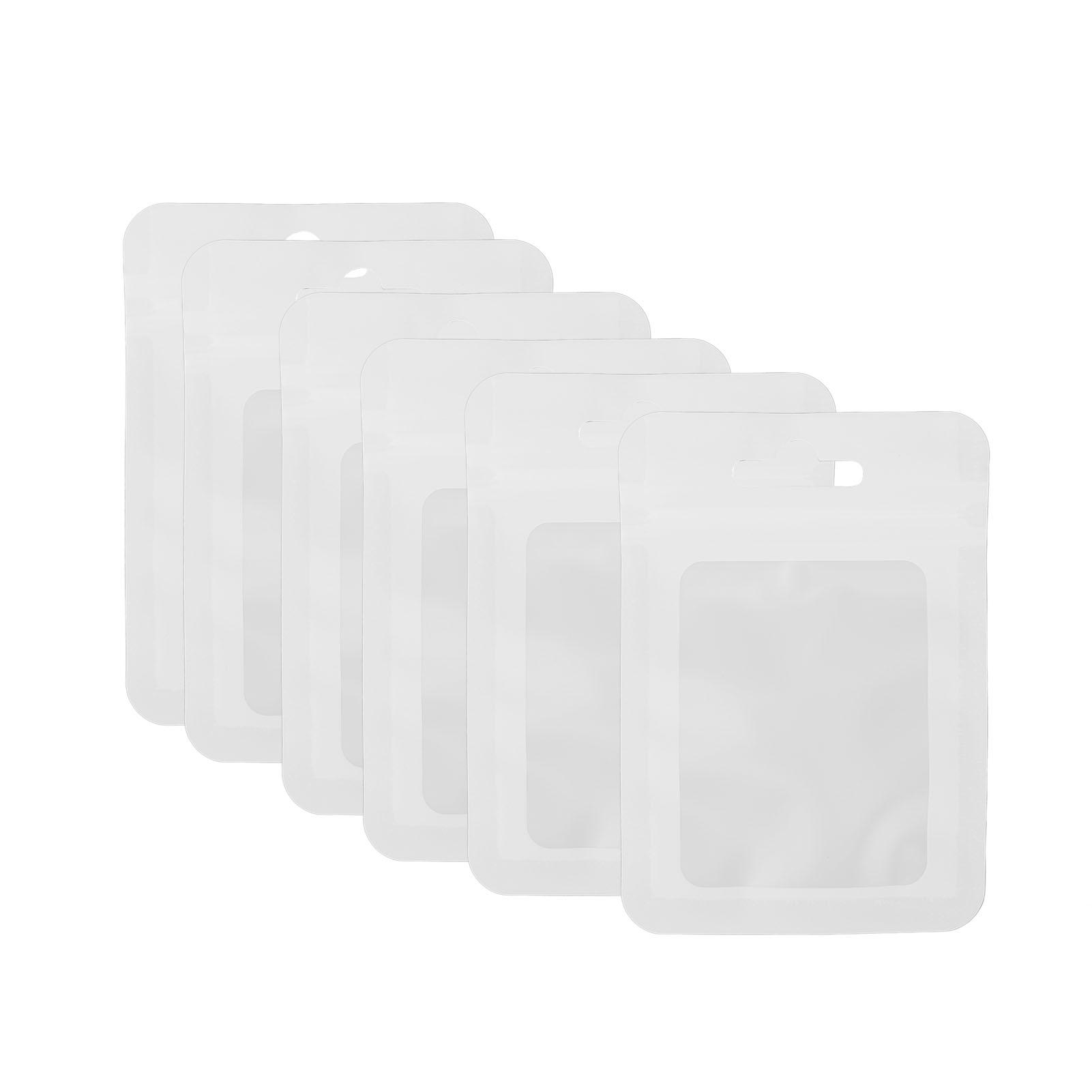 

100 шт. Многоразовый герметичный пакет с застежкой-молнией, прозрачное окно, алюминизированный матовый герметичный упаковочный пакет, белый, 2,8 х 3,9 дюйма 7 X 10cm