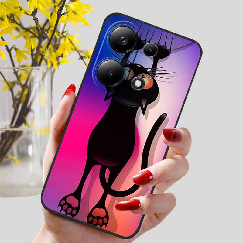 For Xiaomi Redmi Note 13 Pro 4G Case Black Silicon TPU Shockproof Soft Cover For Redmi Note13 4G 2024 Protect Capa 13Pro Coque