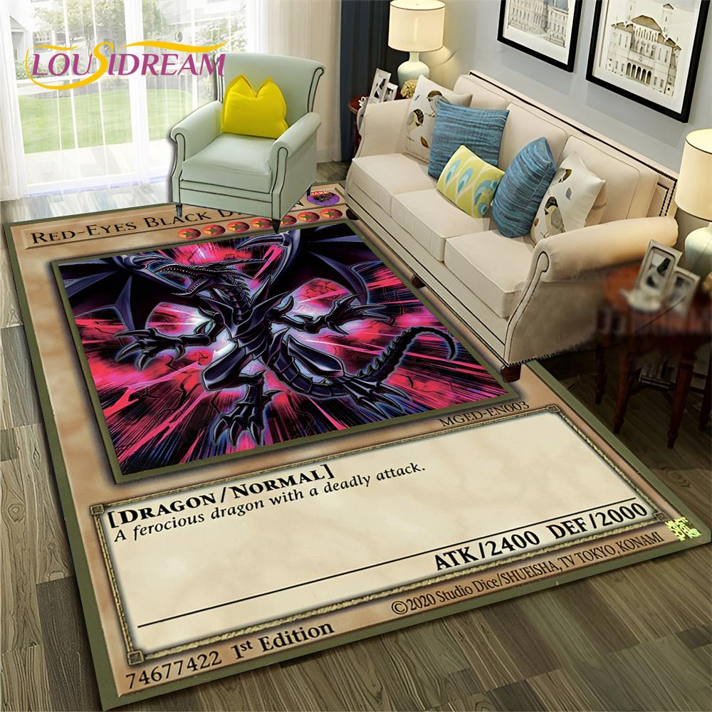 Cartone animato Anime Yu-Gi-Oh MONSTER CARD Tappeto Tappeto per casa Soggiorno Camera da letto Divano Zerbino Decor, tappeto per bambini Tappetino antiscivolo