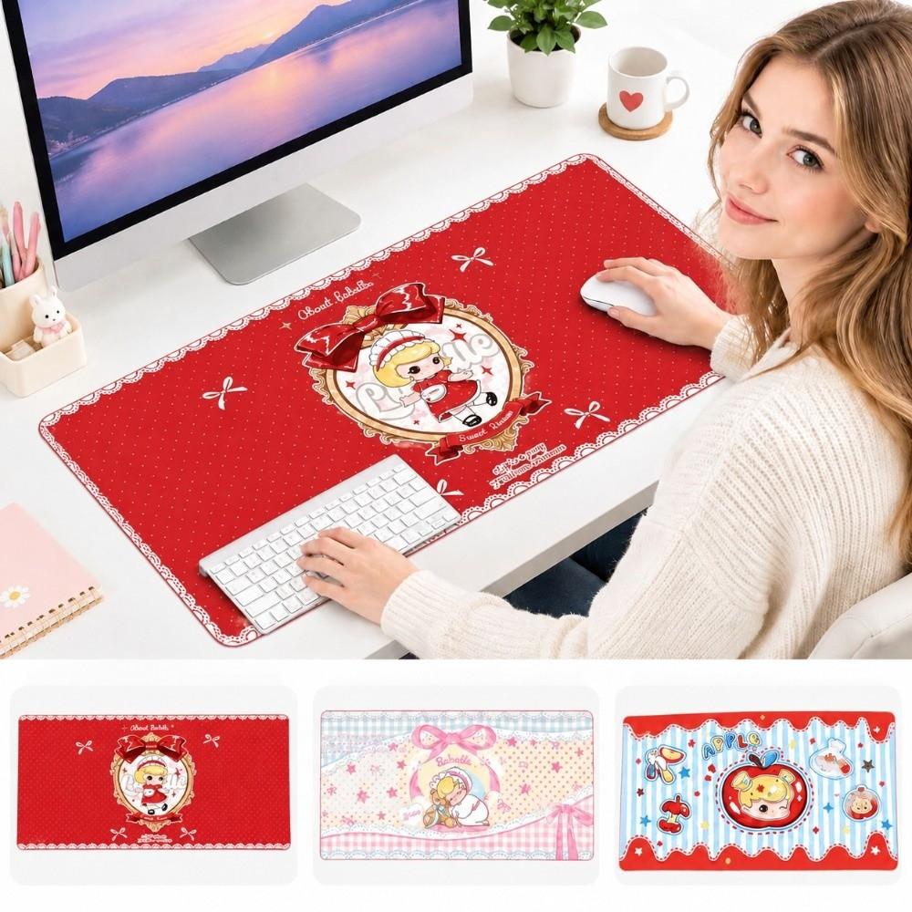 Cute Cartoon Girl Desk Mat Thickened Computer Desk Protector New Keyboard Mice Mat Office