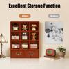 Retro Style Wooden Display Shelf Pine Plywood Storage Cabinet 9 Compartments with Drawers for Bedroom Office Decor
