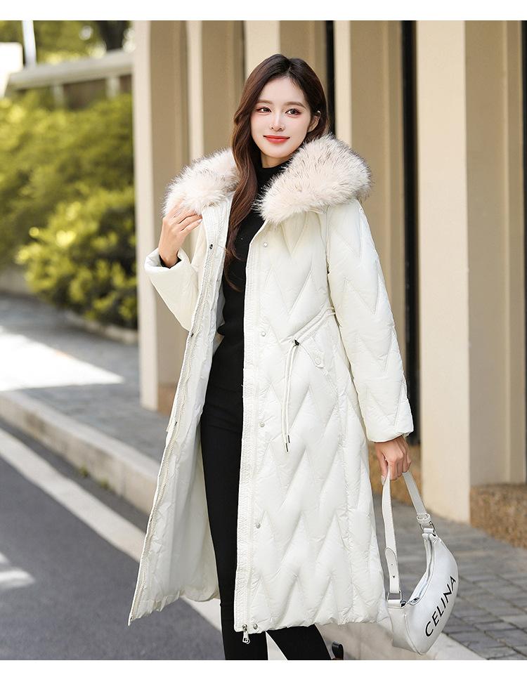 Women's Long Big Fur Collar Down Cotton Cotton Coat