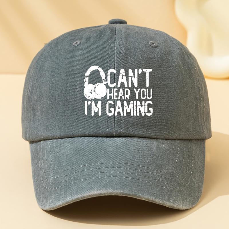 Cant Hear You Im Gaming Baseball Cap Soft Polyester Adjustable Curved Brim Casual Hat Unisex