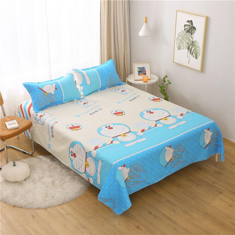 Flannel Cartoon Bed Sheet for Student Dormitory - Single/Double Bed, Free Shipping