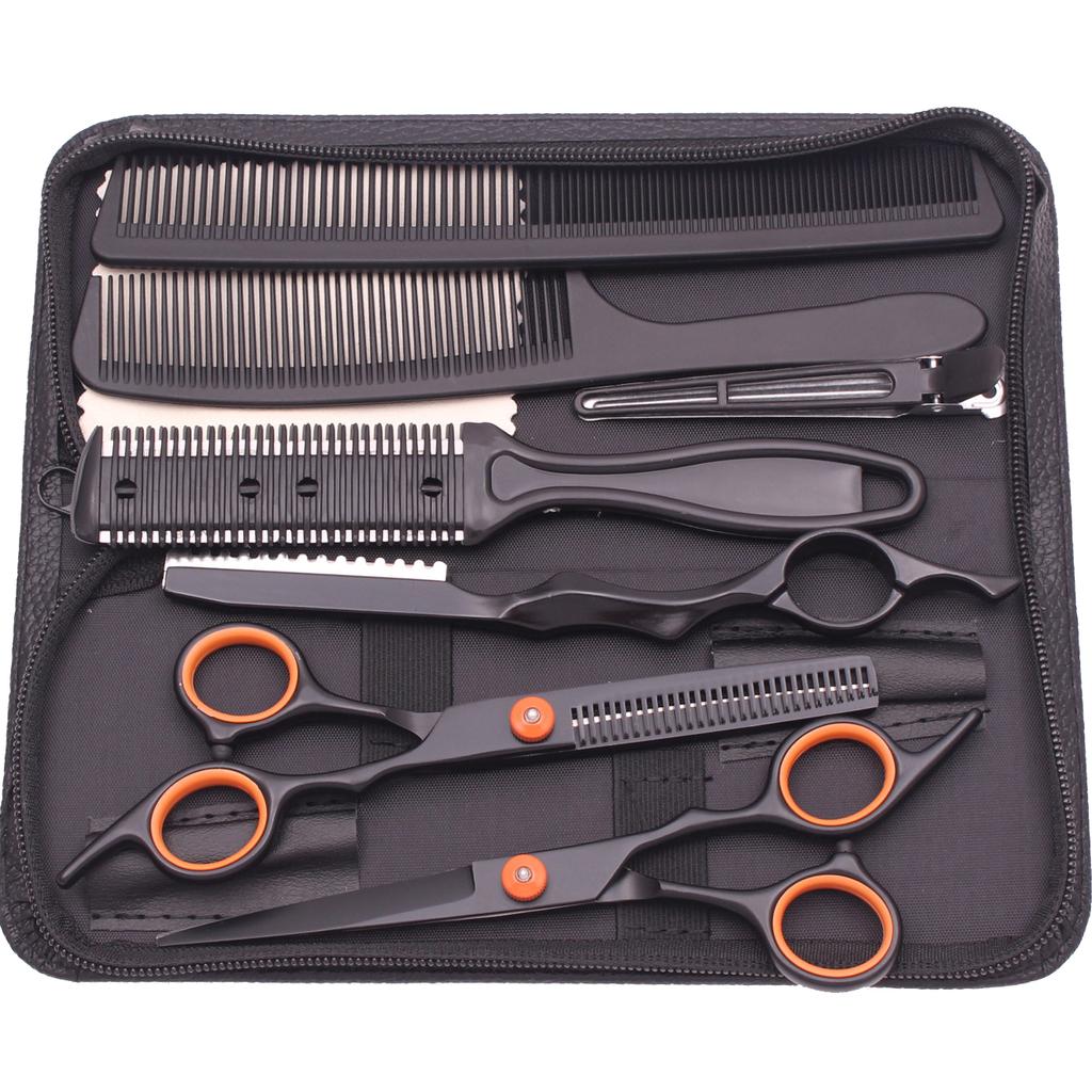 Haarschere 6" Edelstahl Haarschneideschere Friseur Ausdünnschere Haarschnitt Rasiermesser Kamm Wape Set für Friseurbedarf Dropshipping
