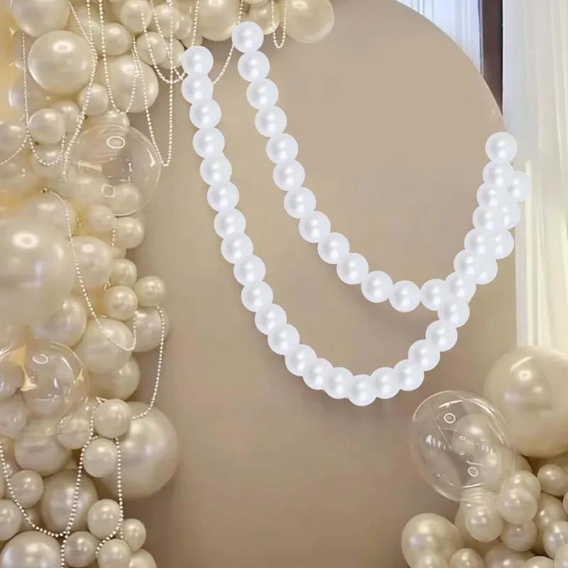 10/30pcs Large Simulated Pearl Garland Wedding Backdrop DIY Pearl Beaded Wall Staircase Hanging Decorations Photography Props