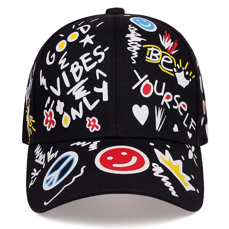 Letter Printing Graffiti Hip Hop Baseball Cap Fashion Outdoor Couple Universal Wild Sun Hat Sports Casual Caps Dad Hats