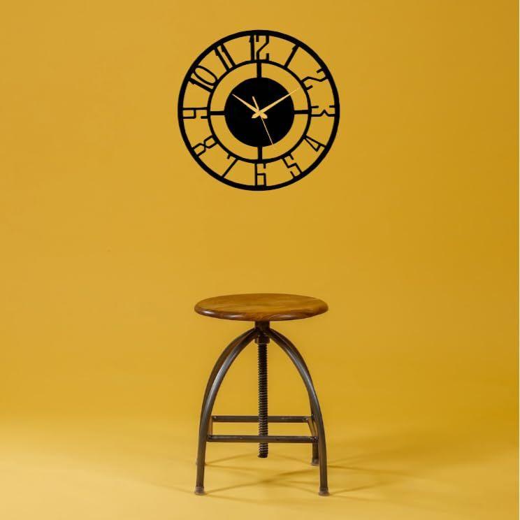 Ceas de Perete din Lemn pentru Living, Dormitor, Birou, Bucătărie, Casă și Hol, Ceas de Perete Modern de Dimensiuni Mari Antichizat pentru Decorul Casei (Diametru 30 cm)