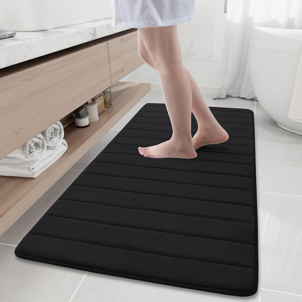 Olanly Soft Memory Foam Bathroom Bath Mat Absorbent Non-Slip Bath Mat Washable Comfortable Bath Mat Easy to Dry For Bathroom Rug