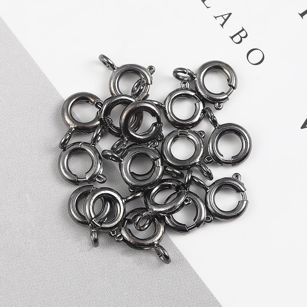 

20 шт. пружинная кольцевая застежка с открытой застежкой-кольцом для цепочки, ожерелья, браслета, разъемы для изготовления ювелирных изделий 10pcs чёрный