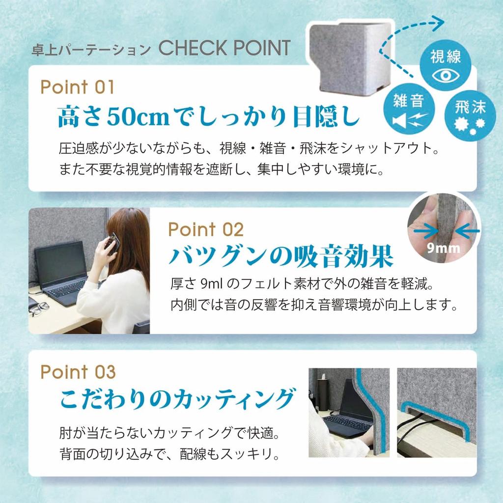 PIENSE Foldable Tabletop Soundproof Simple Soundproofing Soundproof Room Partitions 100cm 3 Partitions, Dividers, Panels, Sound-Absorbing Panels,