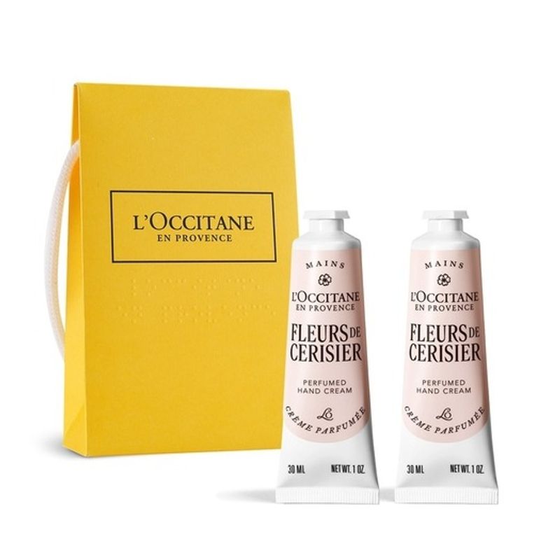 LOCCITANE Fleur de Serizie Perfumed Hand Cream Duo (Cherry Blossom) FREE