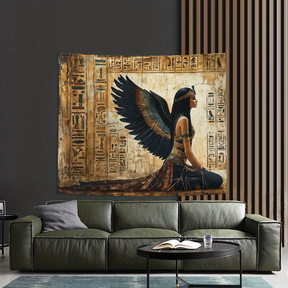 

VIKAMA Vintage Egyptian Goddess Tapestry Mural Living Room Decorative FadeProof Wall Art Scandinavian Ins Study Bedroom 74x94cm(29x37in)