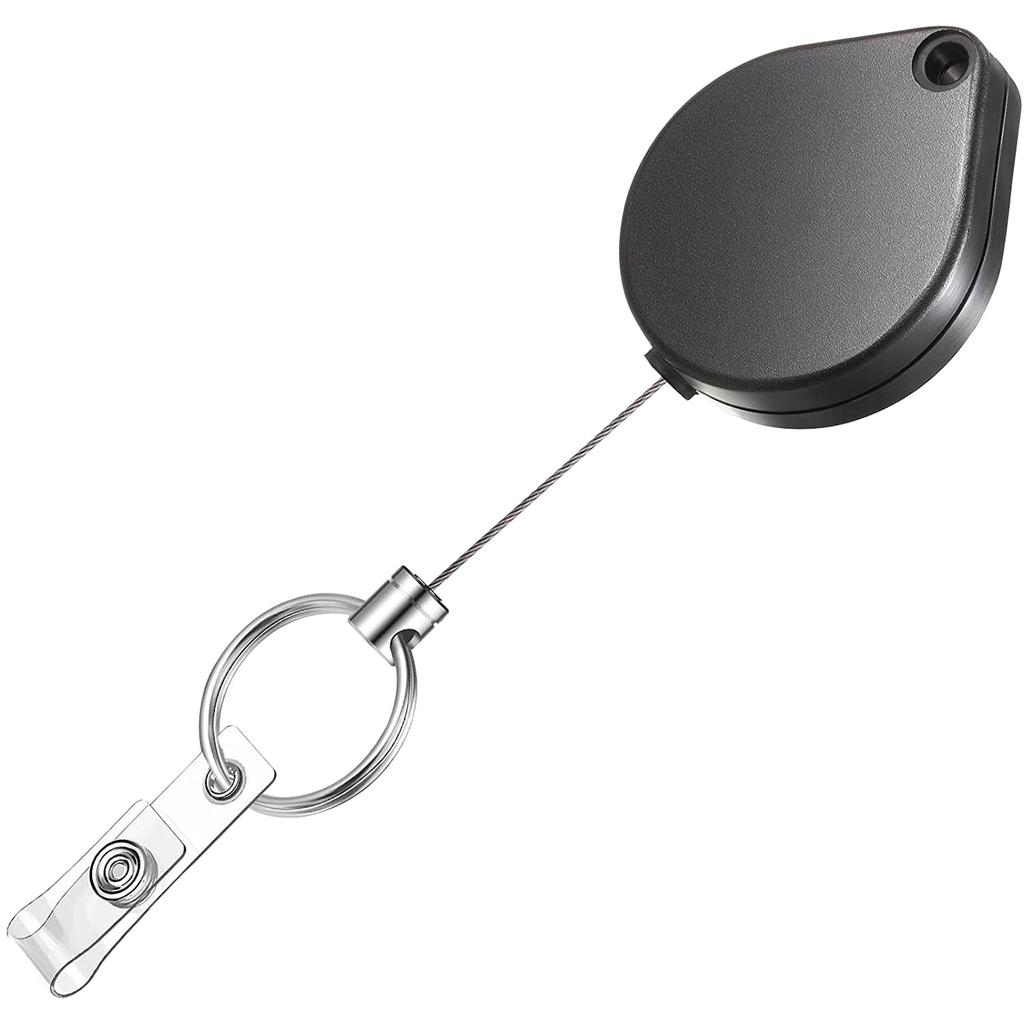 Heavy Duty Retractable Keychain Strong Casing Carabiner Keychains Retractable Badge Holder Steel Wire Rope Keyring Hook