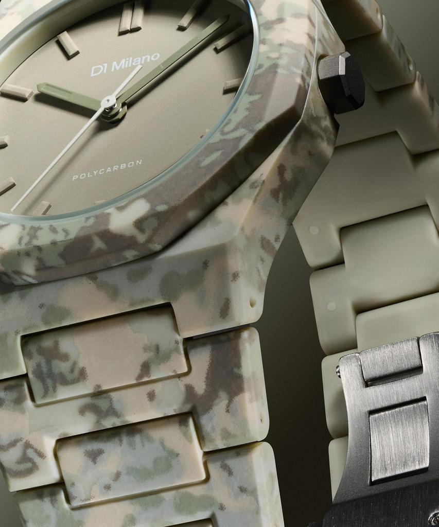 Authorized Distributor D1 Milano Watch Polycarbonate Forest Camo PCBJ38 Green [D1 MILANO] Men's [POLYCARBON] 40.5mm