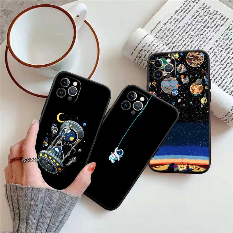 UP8 Astronaut Space Moon Phone Case for Samsung Galaxy S20 S21 S22 Ultra FE + Plus A21S A22 A24 A25 A26 A30 A30S A31