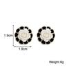 New Black Enamel Stud Earrings for Women White Acrylic Flower Korean Fashion Lovely Girls Ear Accessories Brincos 2025
