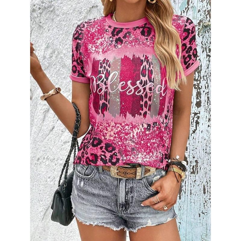 Round Neck Casual Trendy Love Printed Short Sleeved T-shirt