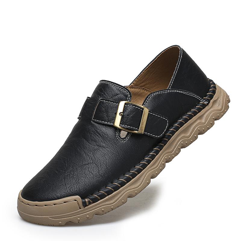 Handmade Casual Leather Shoes Moccasins Men Flats Shoes Large Size 39-48