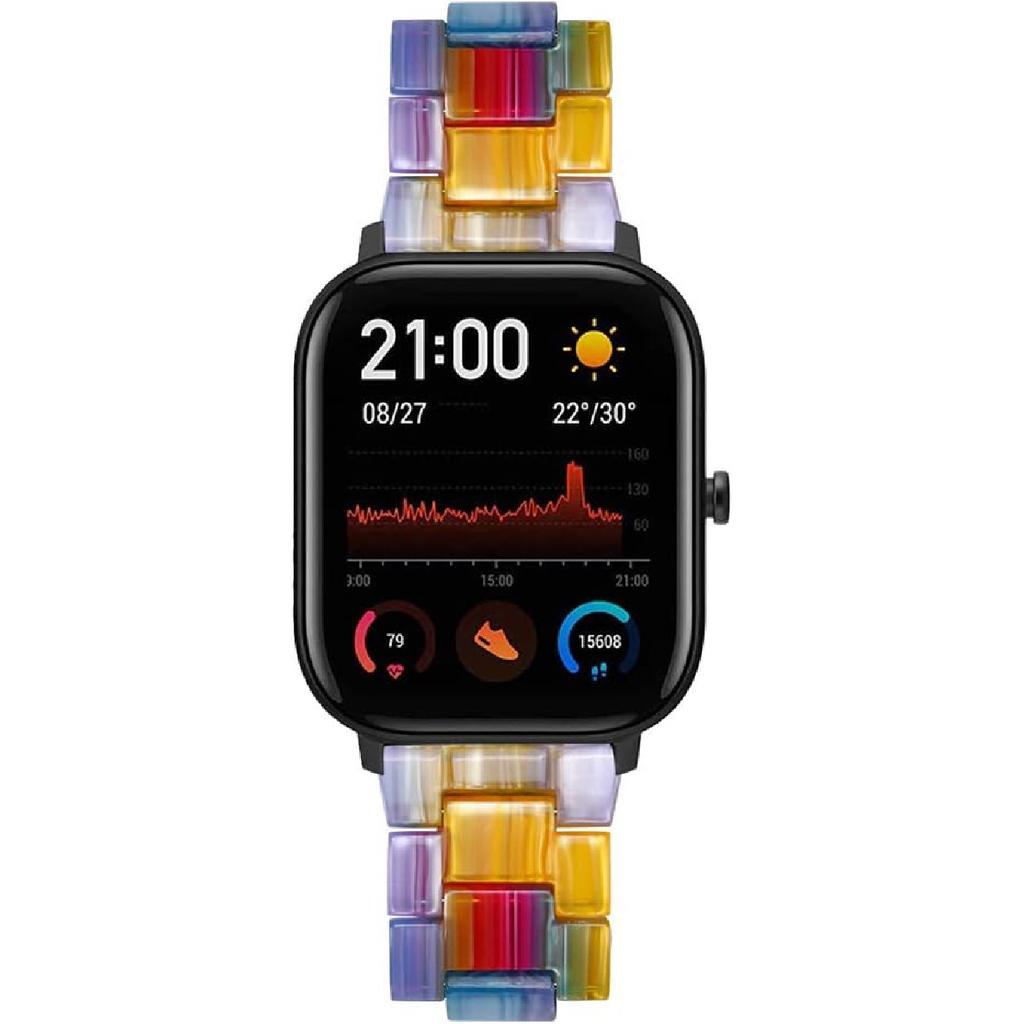 FitTurn Resin Bands Compatible with Amazfit Active 2 Square/1/Bip 3 Pro/Bip/GTS 4/GTS 4 Mini/GTS 3/GTS 2/GTS 2e/GTS 2 Mini/GTR 42mm Watch Replacement
