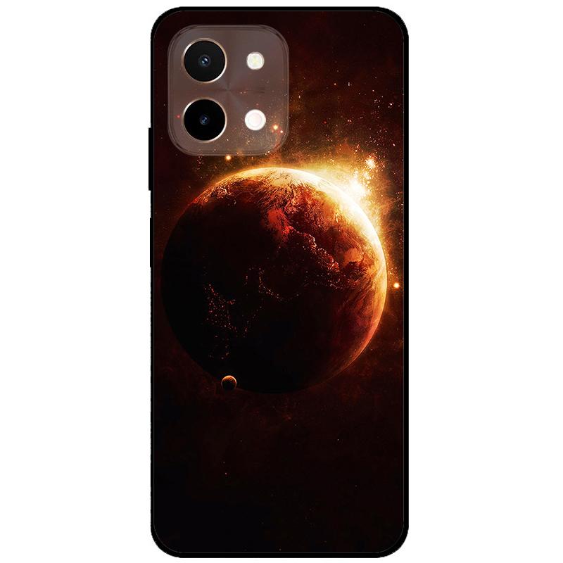 For Vivo Y28 4G Case 6.68'' Black TPU Silicon Cartoon Protection Cover for VivoY28 Y 28 4G Shockproof Capa Wolf Animals Soft Bag