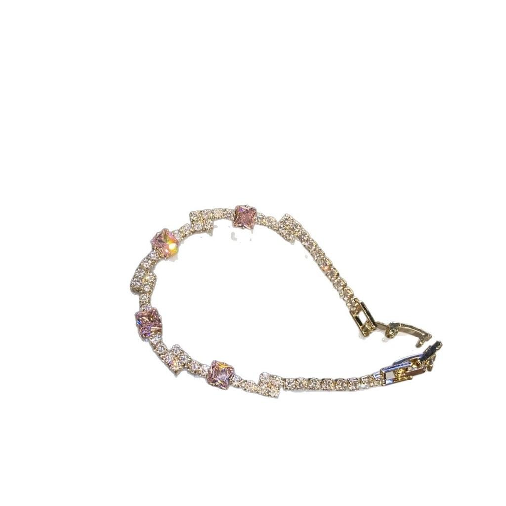 Minimalist Floral Zircon Copper Bracelet For Women With Elegant Design