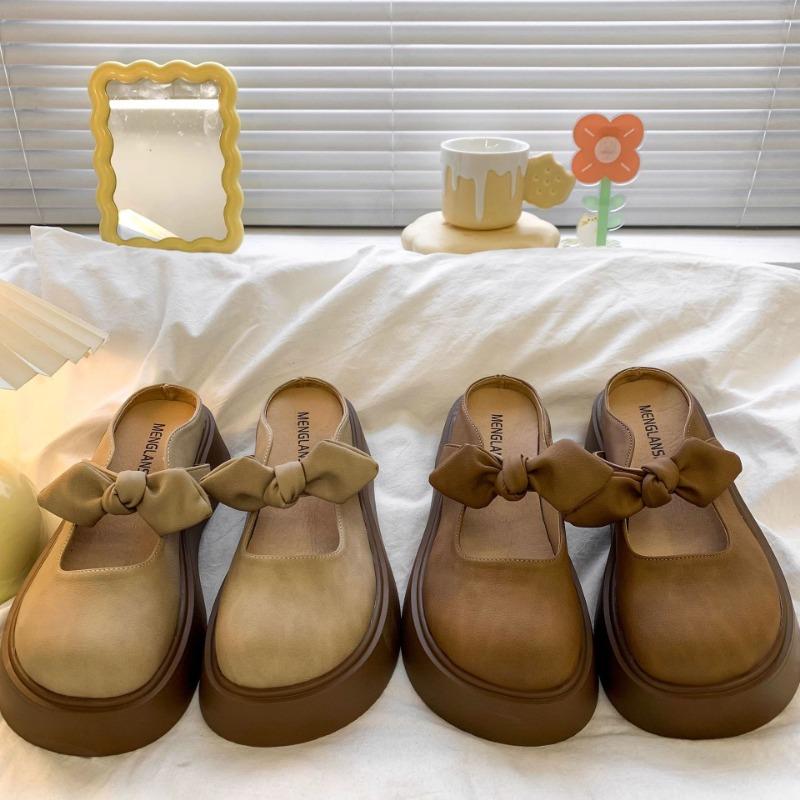Baotou half slippers women wear new spring and summer muffin thick bottom one pedal lazy sandals