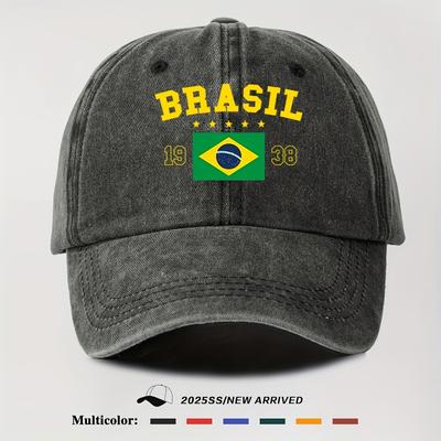A Unisex Baseball Cap Featuring The BRASIL Flag Design Lightweight And Casual for Outdoor Sports Suitable for The Beach
