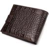 Capacious Men's Wallet Made of Genuine Textured Leather with Crocodile Embossing CANPELLINI 21788 Brown