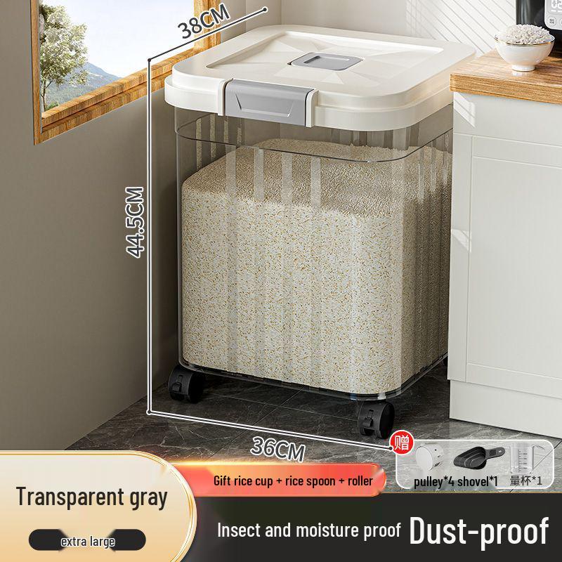 Food Grade Sealed Rice Storage Box - Insect & Moisture-Proof, Large Capacity for Grains & Cereal
