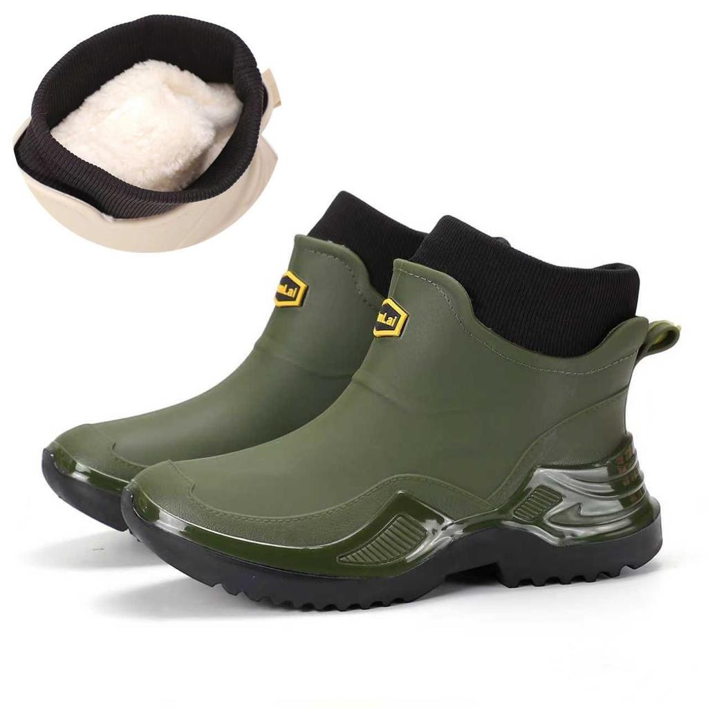 Trendy Men's Waterproof Rubber Rain Boots - Non-slip, Thickened, Sports Style  