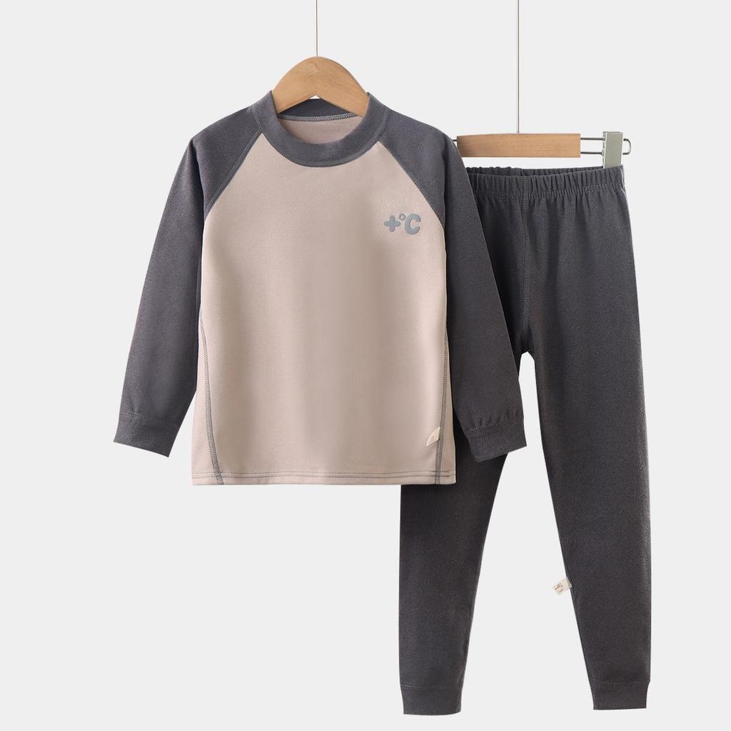 Warm Children's Pajama Set: Plush Long Sleeve Top & Trousers for Boys & Girls (Autumn/Winter)