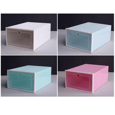 Przezroczysty PP Możliwość układania w stos Odporny na kurz Flip Szuflada Buty Box Storage Container Organizer