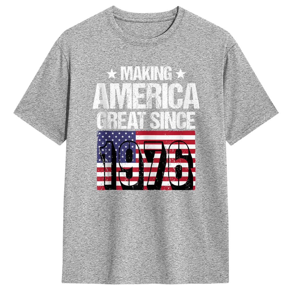 Unisexs TShirts Making America Great Since 1976 Casual Pure Cotton Tee Shirt Short Sleeve T Shirts O Neck Tops Plus Size