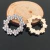 Engood 50Pcs 27mm Rhinestone Buckles Round Plum Flower Garland Buttons DIY Hair Sewing Trim & Embellishments Craft Decor HZ94