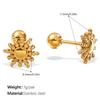 Stylish cute exquisite wind irregular shape stud earrings stainless steel gold plated variety earrings women