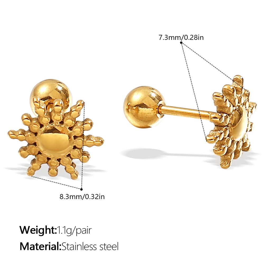 Stylish cute exquisite wind irregular shape stud earrings stainless steel gold plated variety earrings women