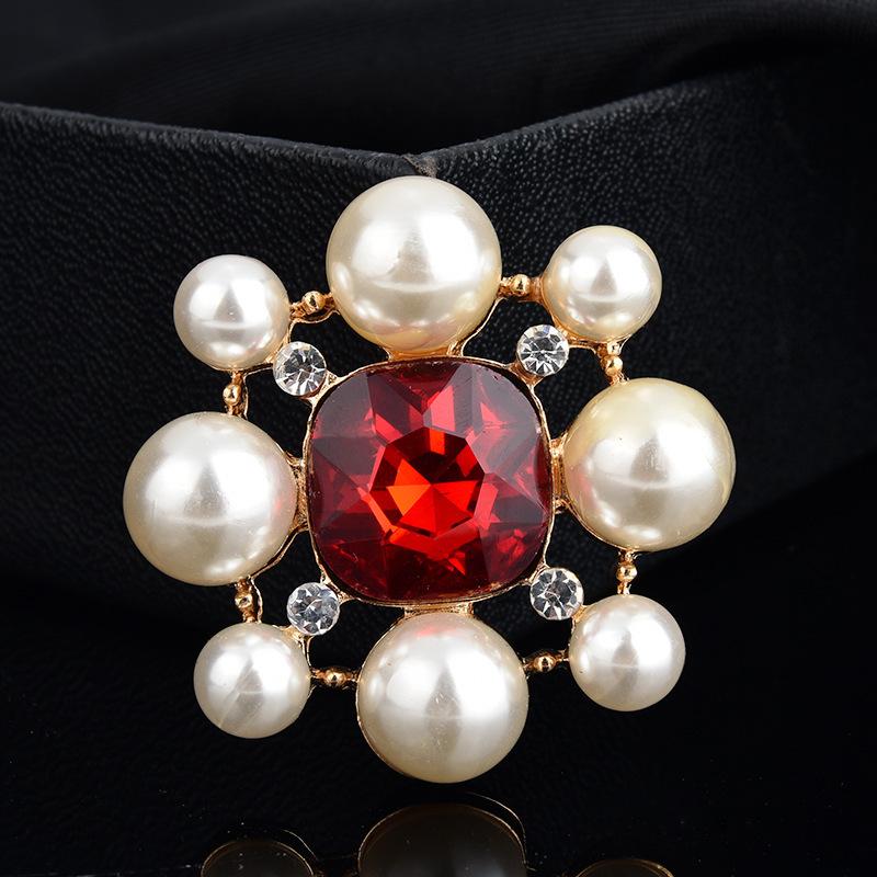 Модный дизайн Инициал Брошь Винтаж Драгоценный камень Жемчуг Кристалл Эмаль Брошь Модные аксессуары