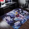 Cool Anime Warrior Printed Rug,Crystal Flower Decorative Floor Carpet,Mat for Gamer Room,Bedroom,Living Room,Home Decor Gift