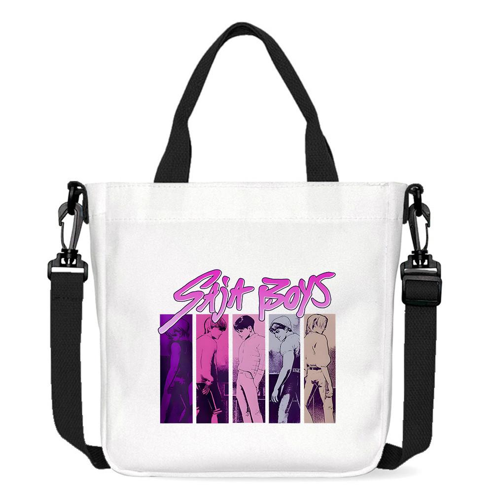 Kids Girls Kpop Hunters Derpy Rumi Zoey Mira Printed Student Lightweight Crossbody Bag Casual Canvas Shoulder Bags