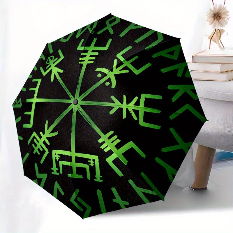 Viking Vegvisir Compass Norse Runes Symbol T Shirt Umbrella, Portable 3 Fold Compact Umbrella for Men & Women,S101