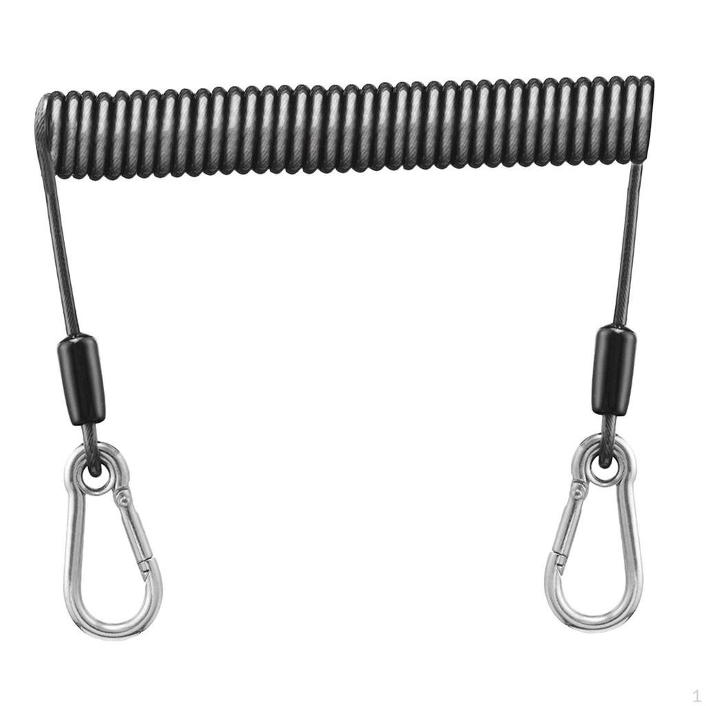 Leash for Fishing Line, Paddle, Kayak with Carabiner, Portable Rod