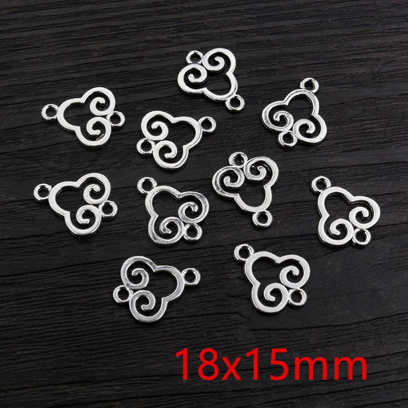 30pcs Antique Silver Plated Boho Vintage Flower Connector Charms Pendant DIY Necklace Bracelet Jewelry Making Findings Supplies