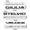 Autocollant Logo Emblème Lettre de Voiture 3D ABS Coffre Arrière Accessoires Auto Pour R/omeo 147 156 Q2 Q4 Ti Veloce Giulia Stelvio