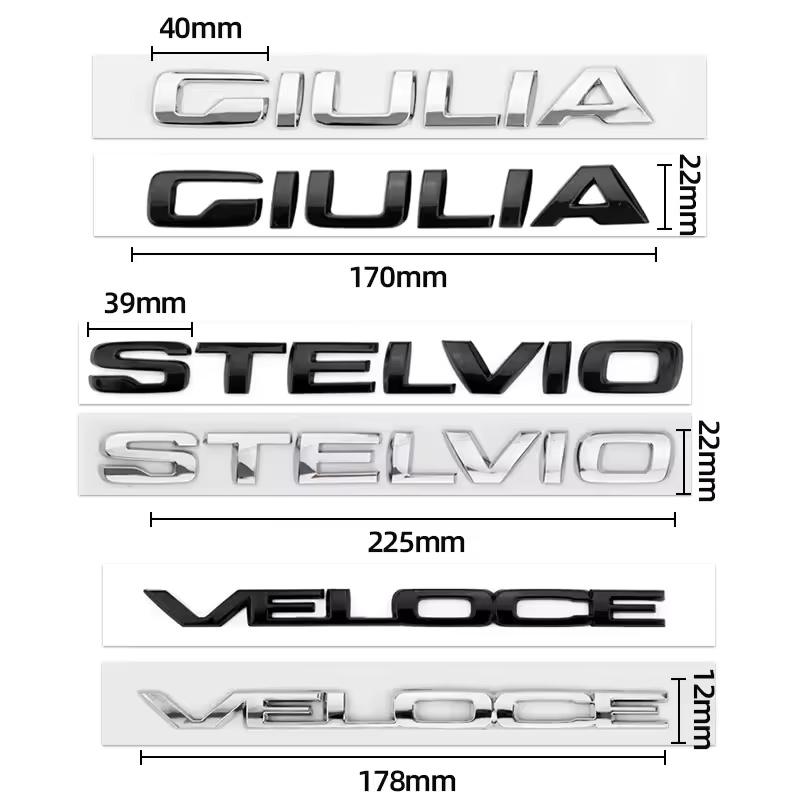 Autocollant Logo Emblème Lettre de Voiture 3D ABS Coffre Arrière Accessoires Auto Pour R/omeo 147 156 Q2 Q4 Ti Veloce Giulia Stelvio