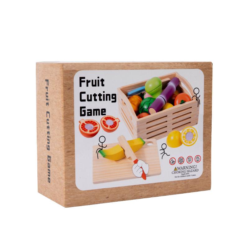 Wooden Fruit Cutting Playset: Hands-on Educational Kitchen Toy for Early Learning
