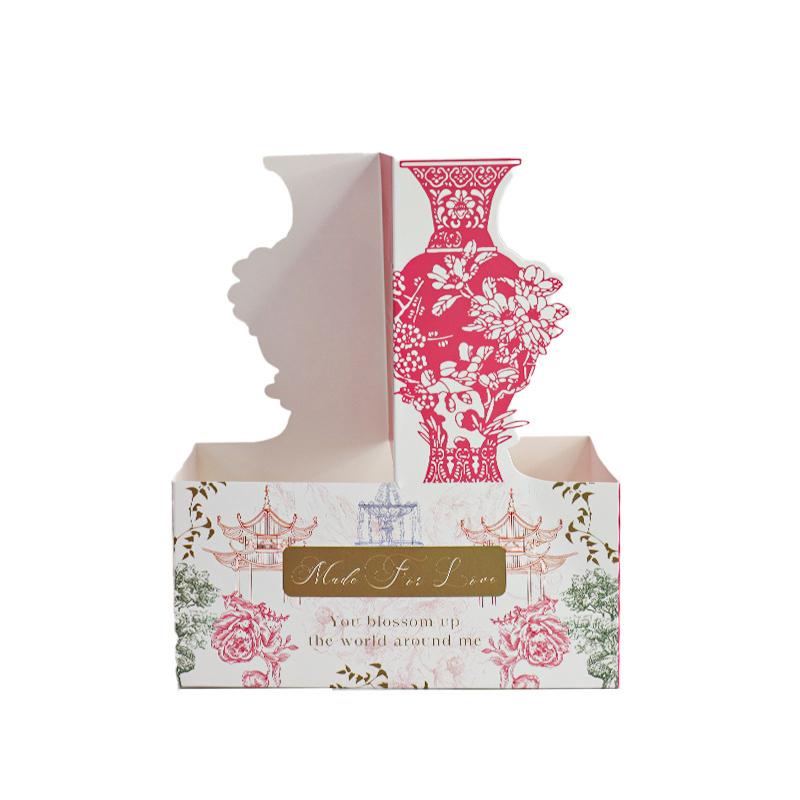 2pcs/Pack Packaging Flower Shop Flower Basket DIY Handheld Flower Box Foldable Paper Wedding Party Decorative Accessories